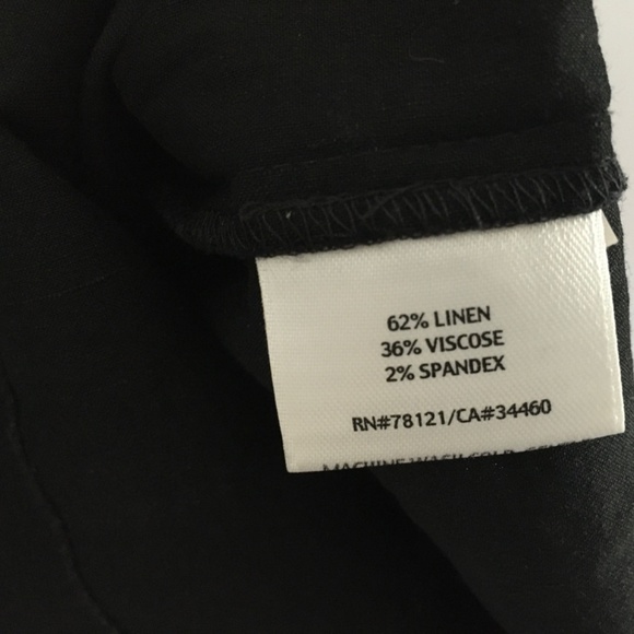 Eileen Fisher black linen blend wide leg pants (8) - Picture 7 of 7